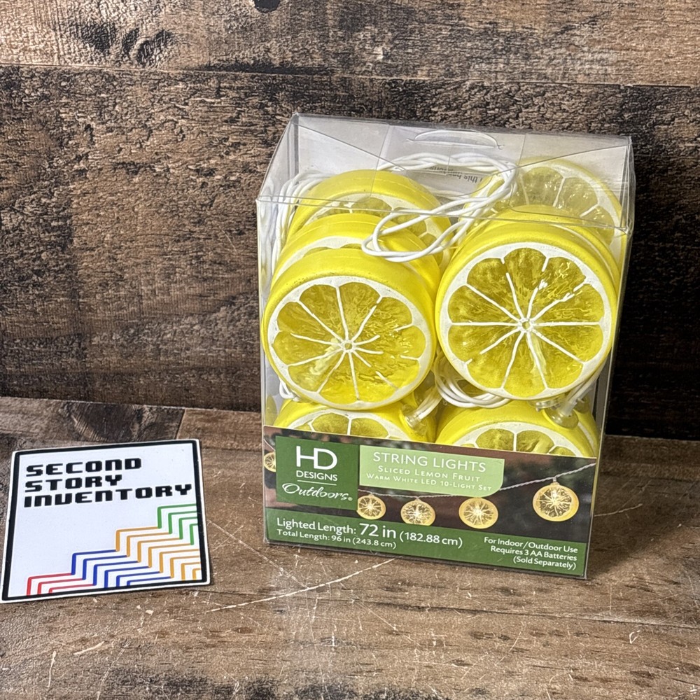 HD Designs Sliced Fruit 10-Light LED String Lights Yellow Lemon Decor