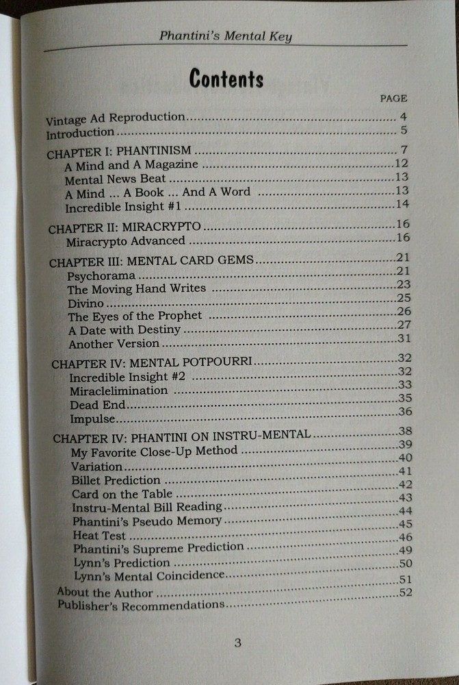 Phantini's Mentalism 2-Book Lot