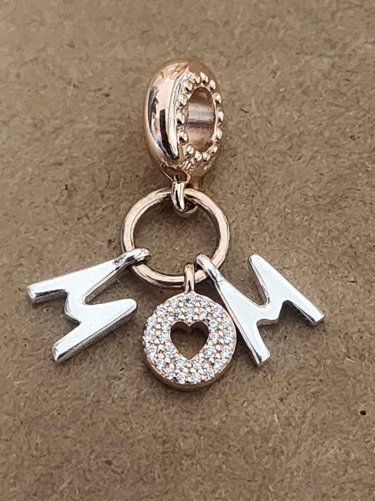 AUTHENTIC PANDORA ROSE MOM LETTERS DANGLE CHARM #788828C01