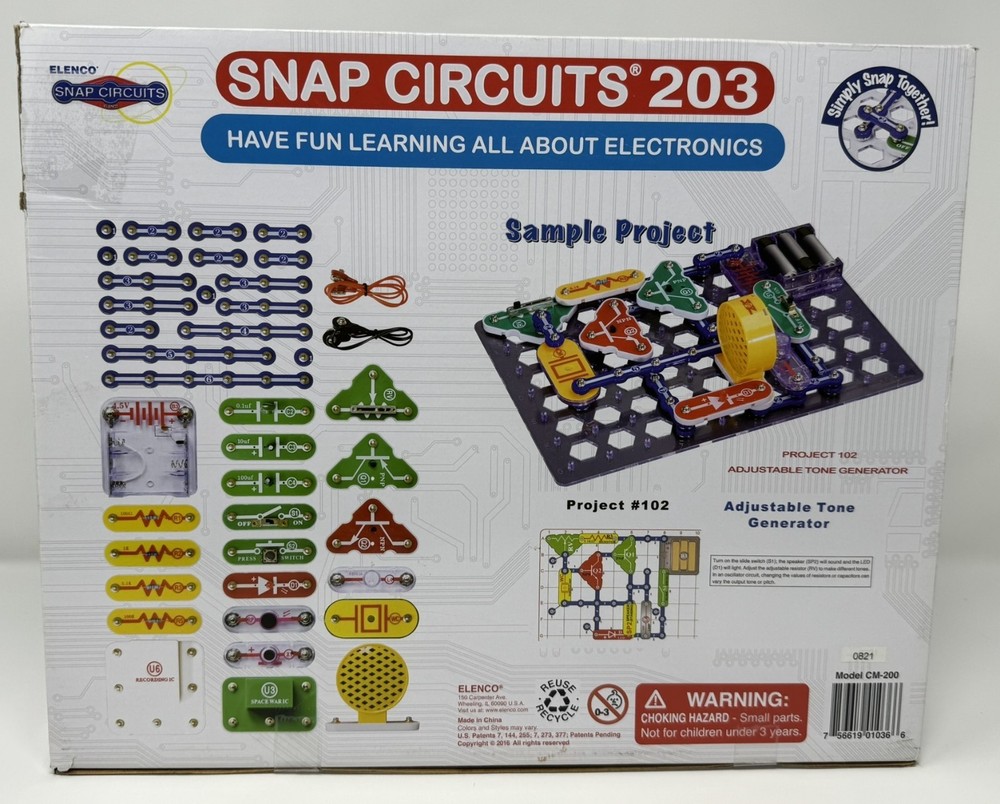Snap Circuits 203 Electronic Experimental Kit Complete with Manual 200+ Projects
