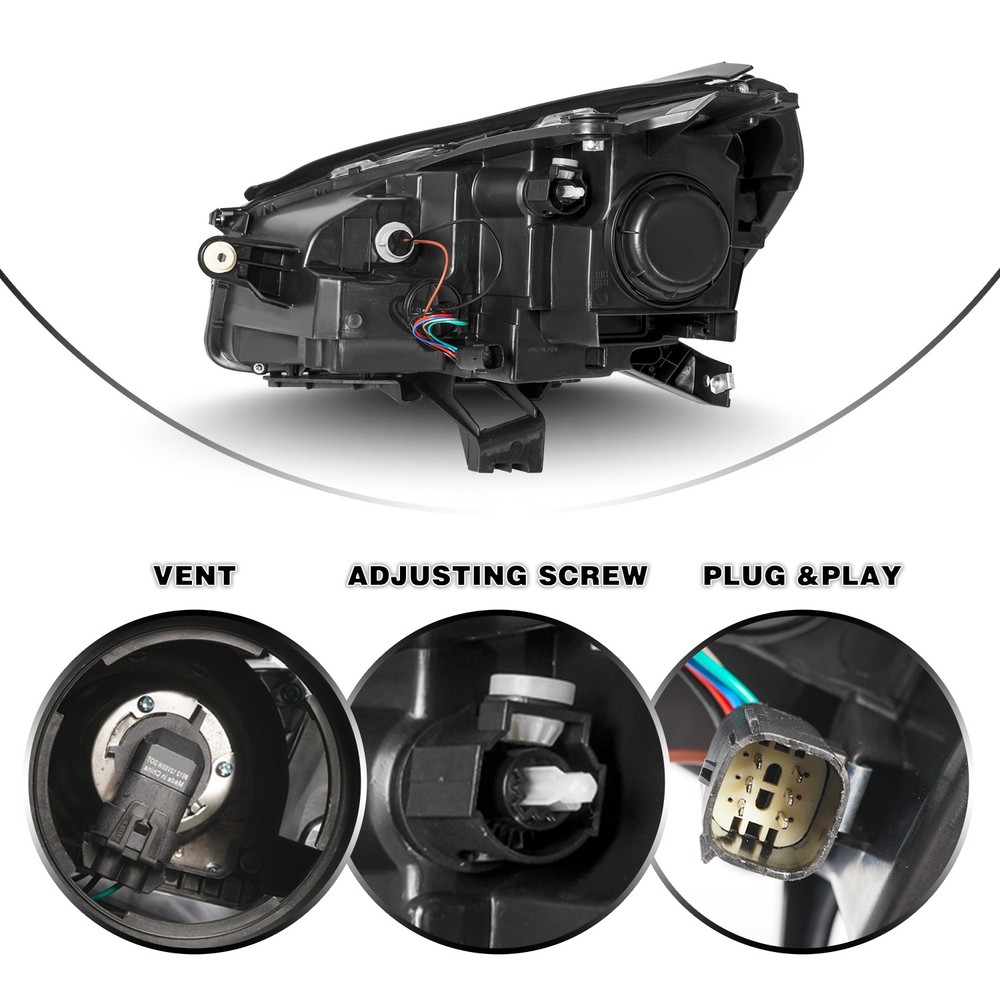 Pair For 2013-2016 GMC Acadia Halogen Headlight w/ LED DRL Projector Left+Right