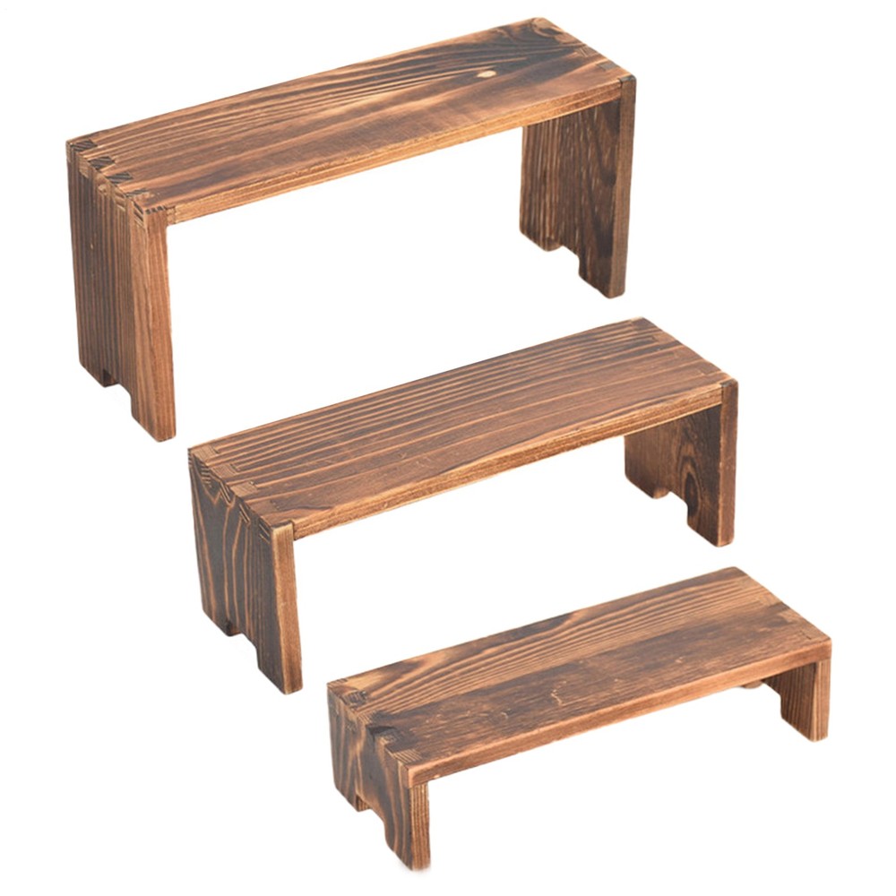 Wooden Risers For Table Display Wooden Cupcake Stand Rectangular Dessert