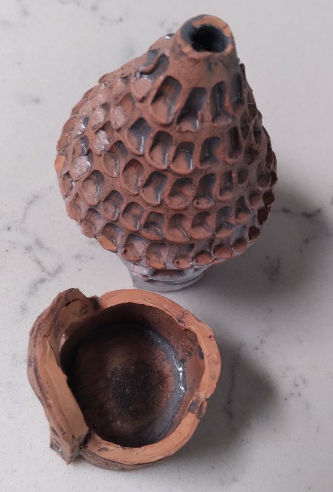 Vintage Incense Burner Clay Tall House