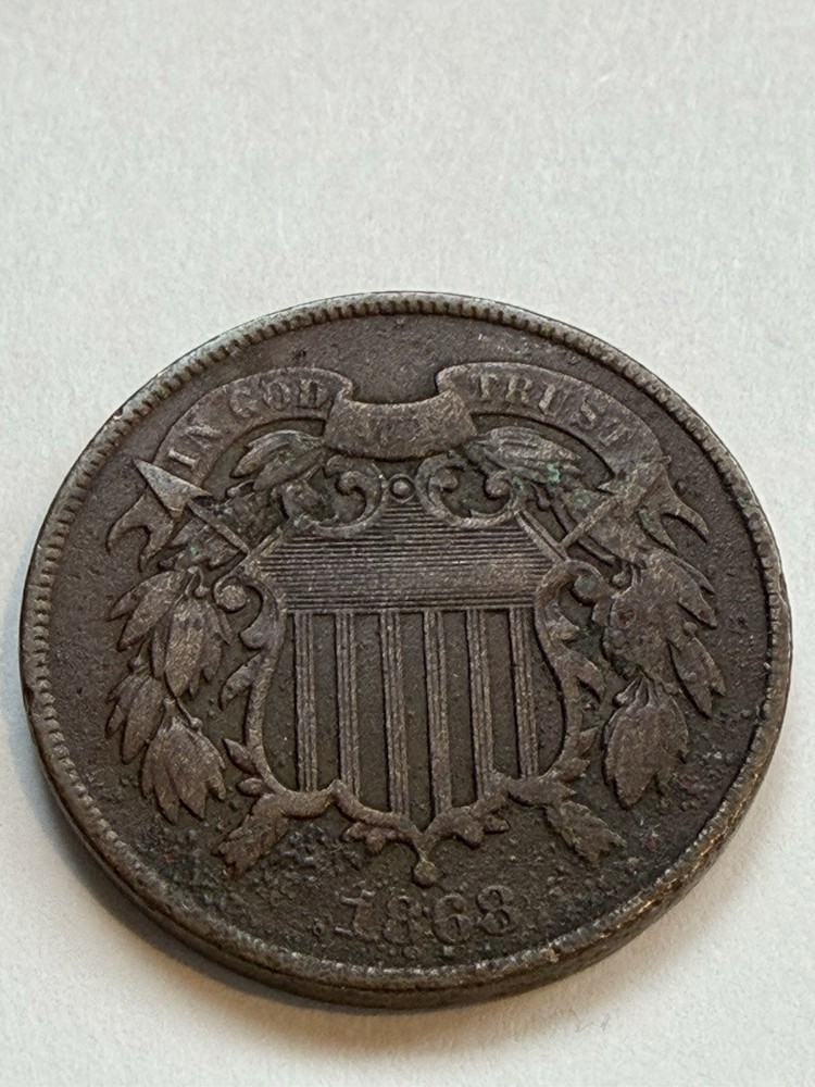 1868 Two Cent 2C USA Coin
