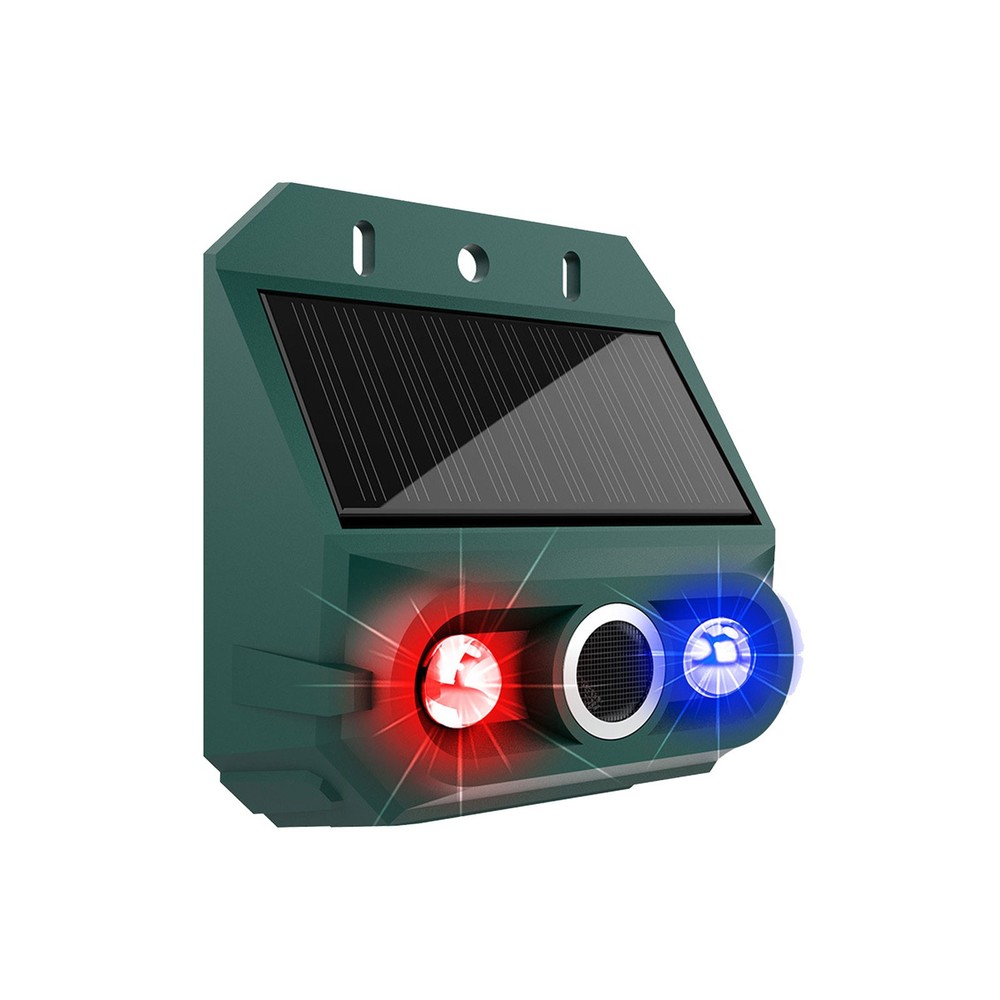 4-Solar Motion Sensor Alarm With Strobe Light For Outdoor Security