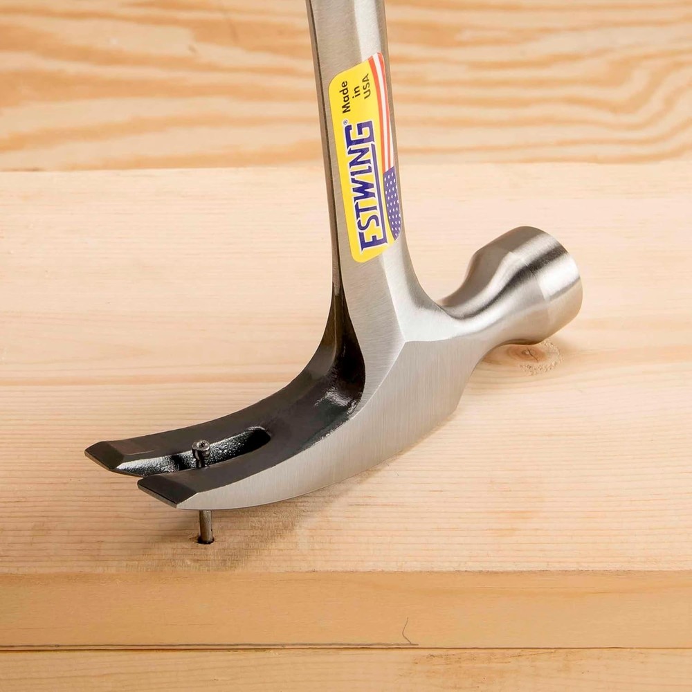 Ergonomic 12 oz Straight Rip Claw Hammer - Durable Leather Handle, Smooth Face