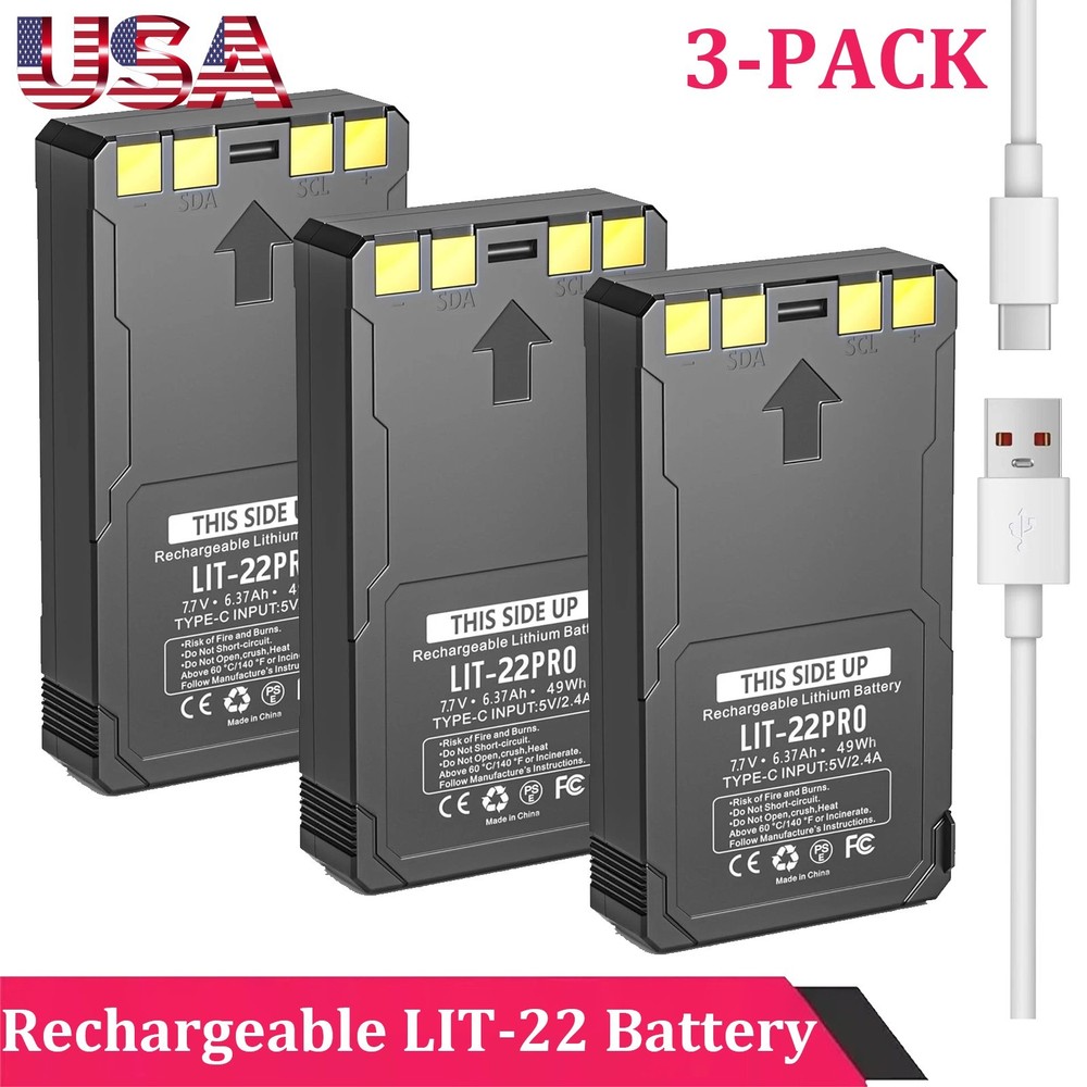 3-PACK Rechargeable LIT-22 Battery For Trail Camera Flex-M Flex G-36 Replacement