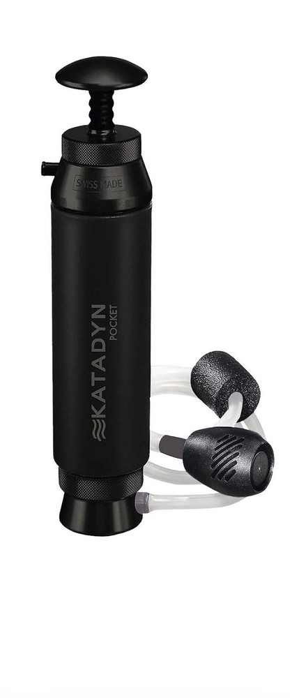 Katadyn Pocket Water Filter for Backpacking, BLACK EDITION