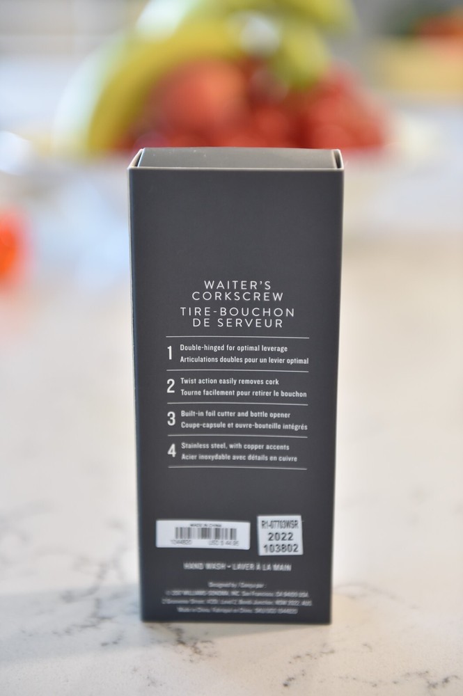 Williams Sonoma Waiter's Corkscrew BOXED NEW !!