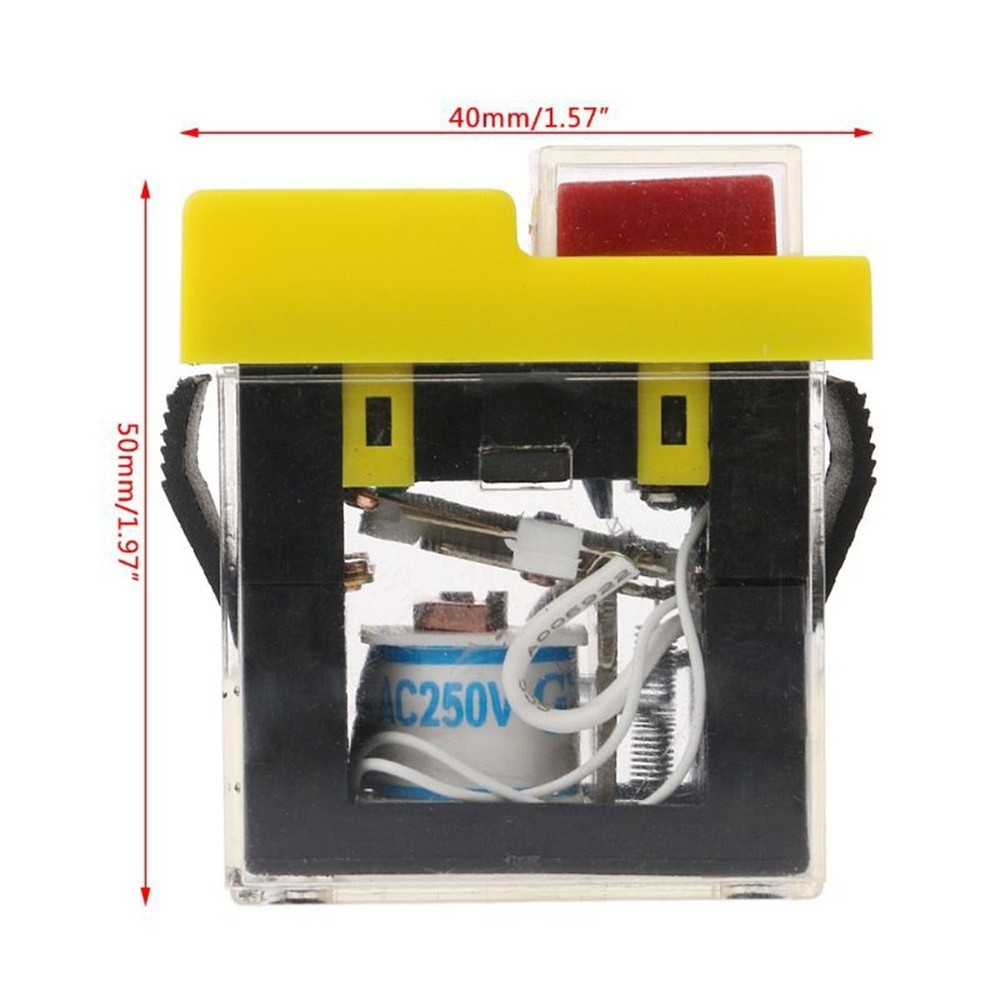 Reliable start button switch with power off and undervoltage protection