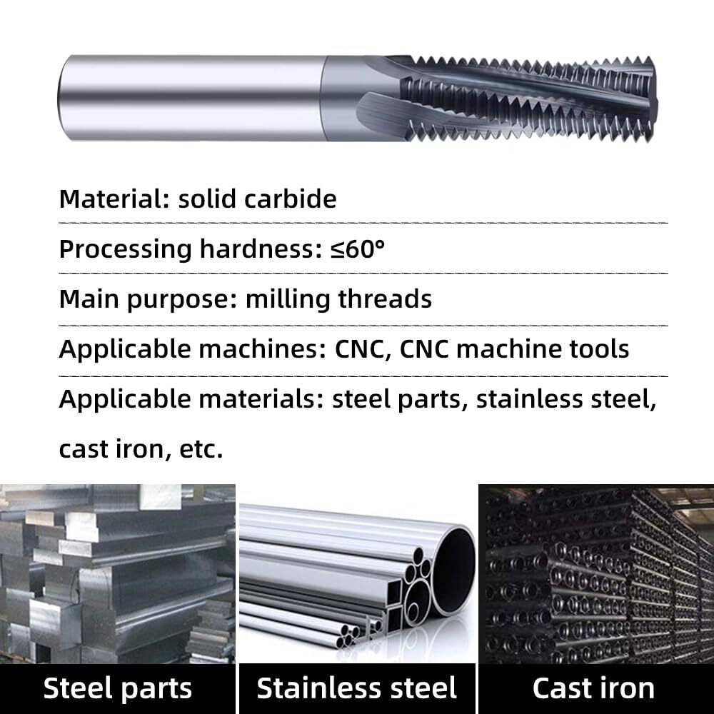 10-32 UN Solid Carbide Thread Mill Full Teeth CNC Thread Mill Cutter