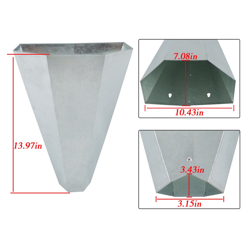 Medium Size Chicken Cone Galvanized Steel Poultry Restraining Cone 8 lbs
