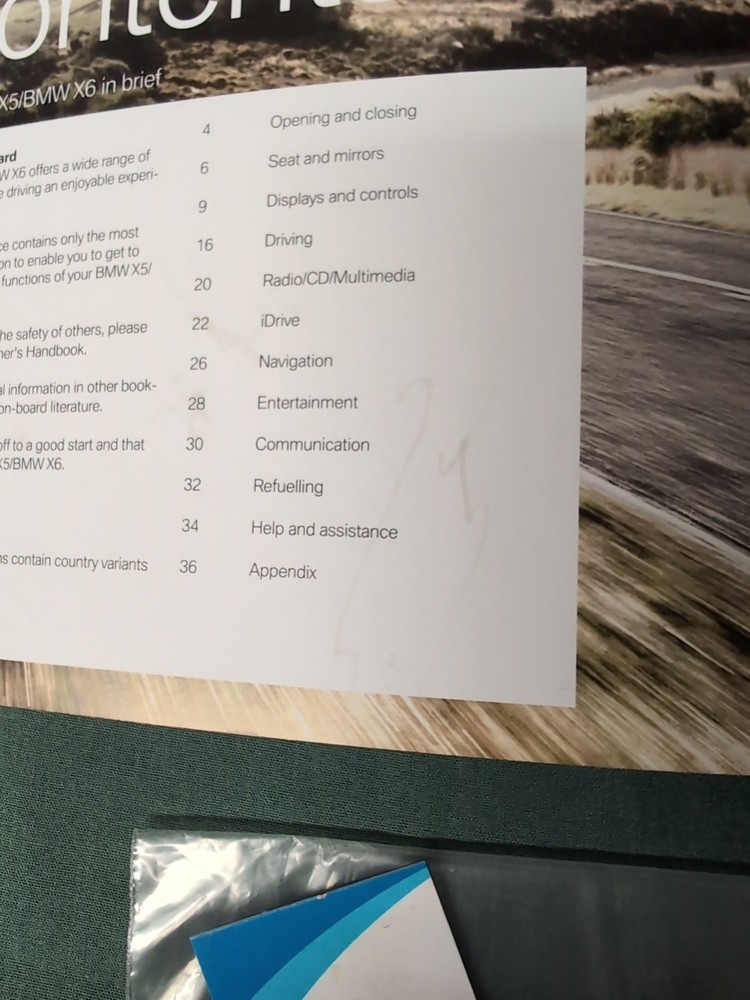 BMW X5 & X6 Quick Reference Booklet#01402916962