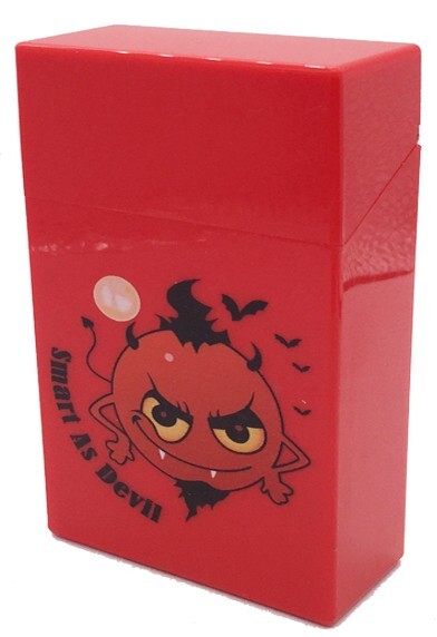 3 Pack King Size Push-to-Open Plastic Cigarette Case Devil Image