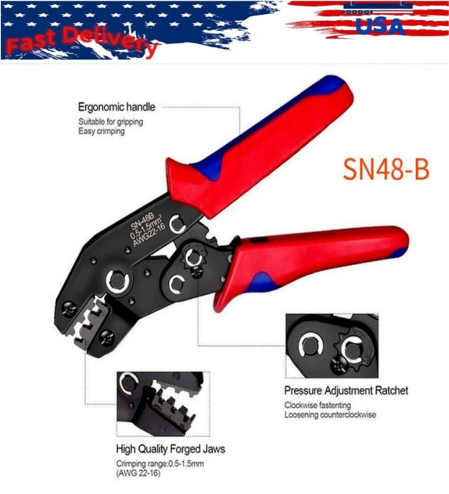 Ratchet Crimping Tool Insulation Electrical Terminal Crimper Plier SN-48B