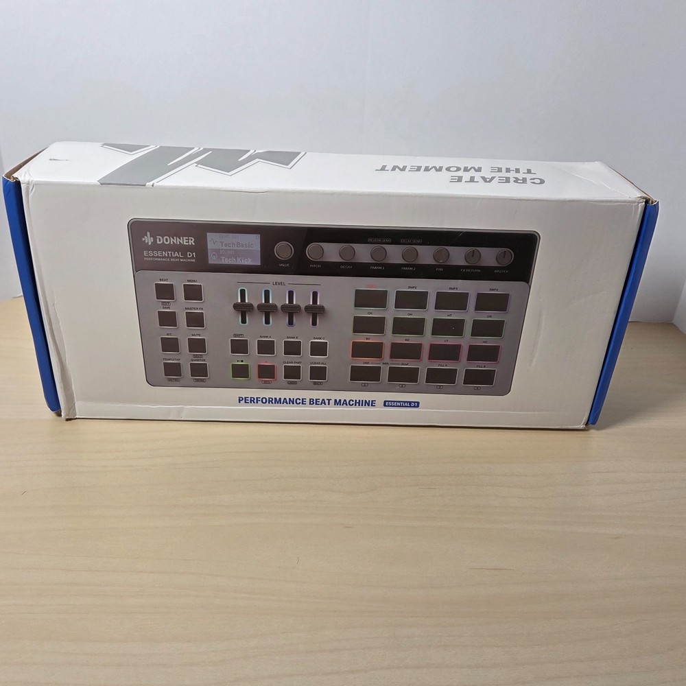 Donner Essential D1 Drum Machine Beat Sequencer COMPLETE