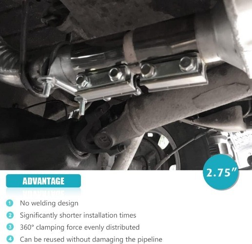 2.75" 2.75 Inch Exhaust Clamp Butt Joint Ba Item Package Quantity: 2Size: 2.75
