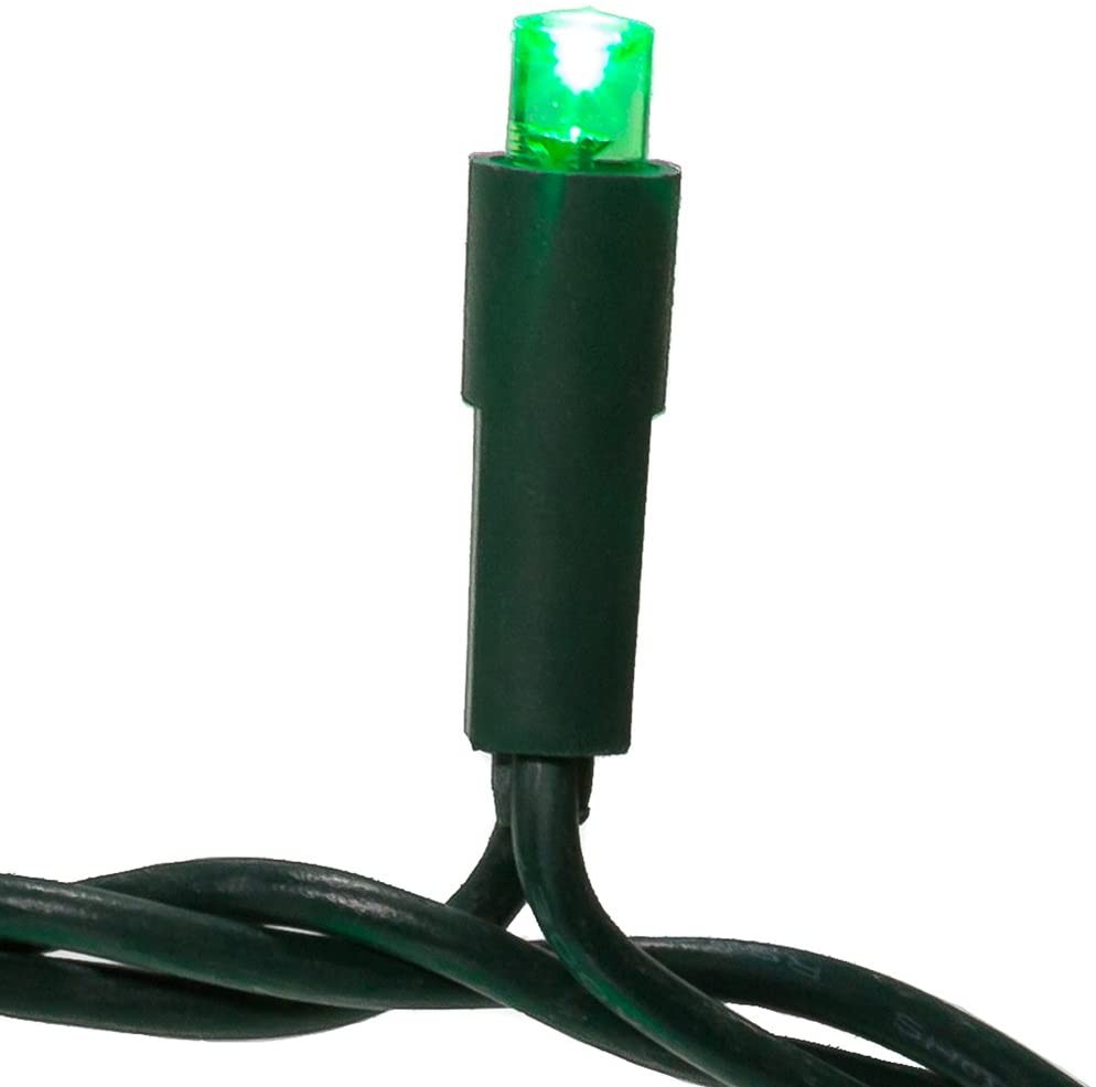 50 LED Green Lights Green Wire
