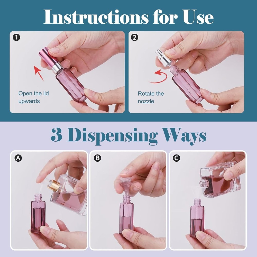 5 PCS Travel Perfume Bottle Refillable 10ml Empty Mini Perfume Bottle Leakproof