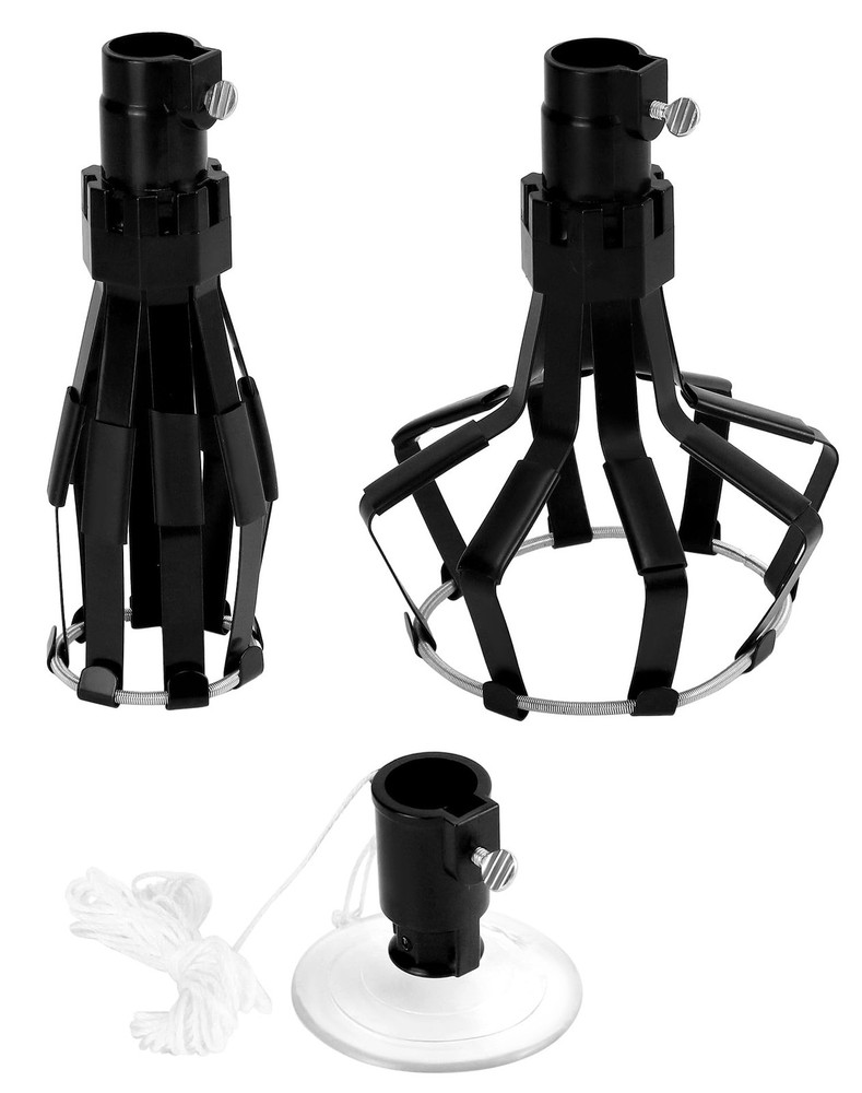 QWORK Professional Light Bulb Changer Kit - 3 Piece Set - Extension Black