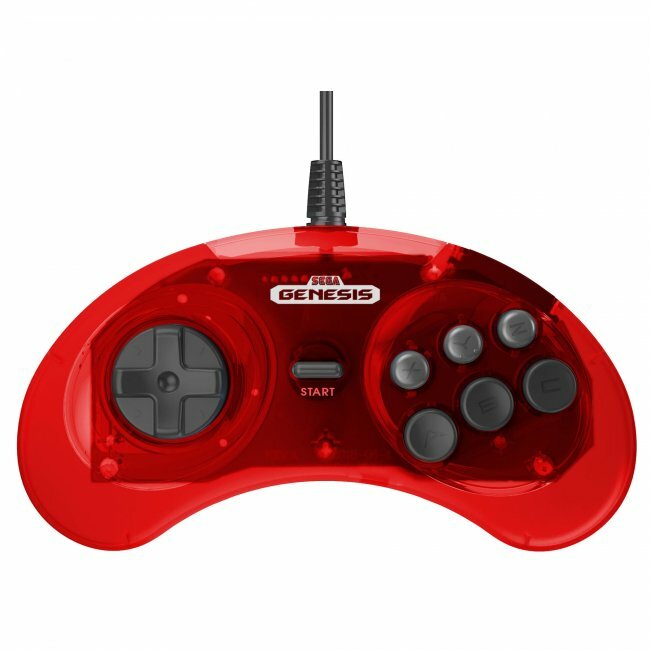 Retro-Bit Official Sega Genesis 6-Button Controller Pad for Sega Genesis Red
