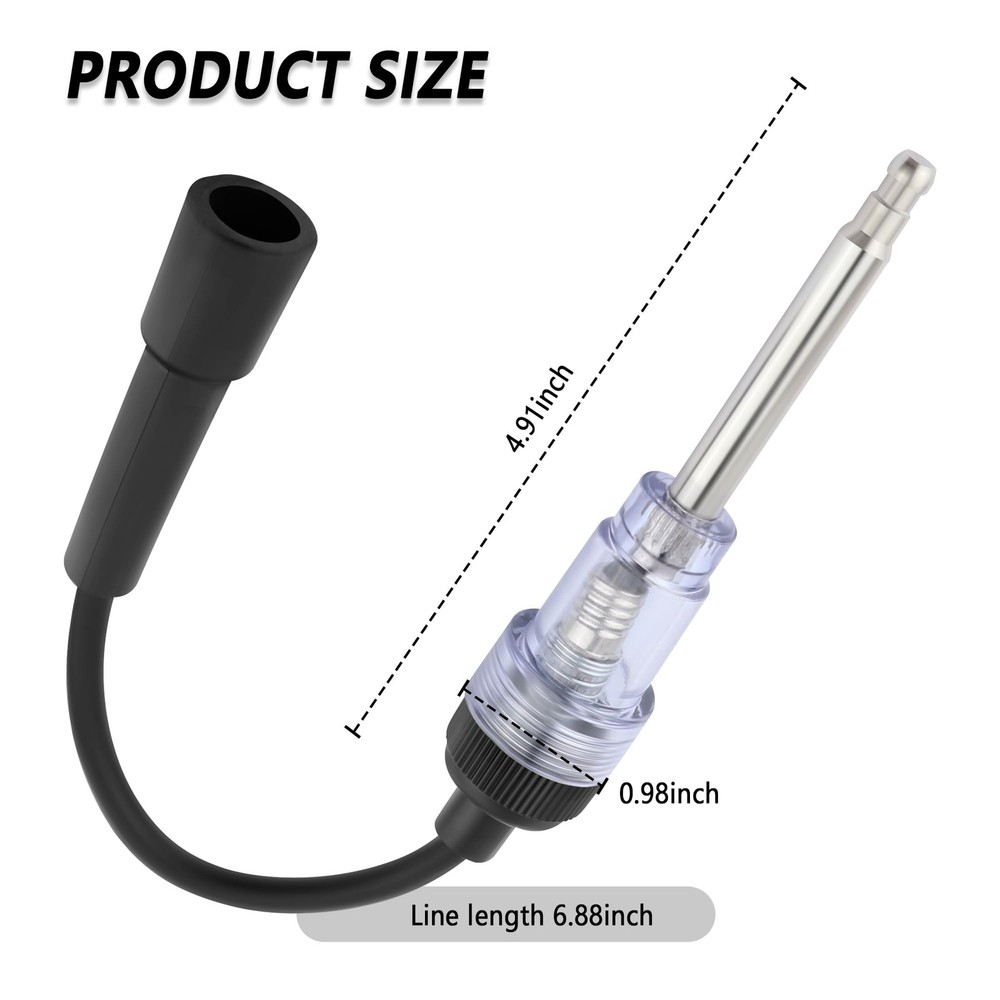 Car Inline Spark Plug Tester Vehicles Straight Boot Engine Ignition Coil Tester