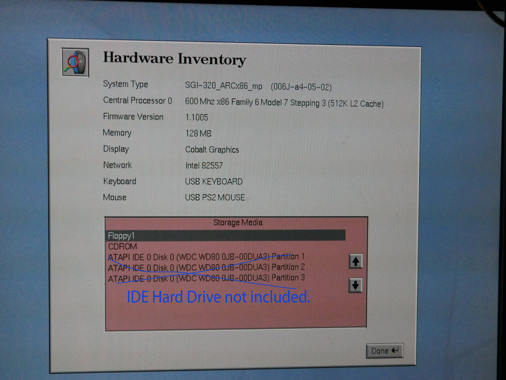 Silicon Graphics SGI 320 Visual Workstation - P3 600Mhz 128MB ram-tested working