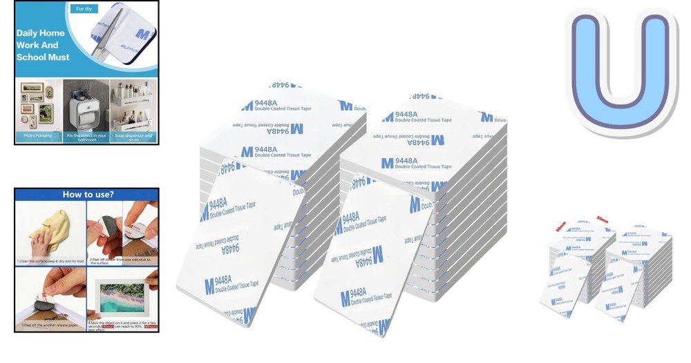 36 Pack Heavy Duty Double-Sided Adhesive Pads - Waterproof Mounting Solution