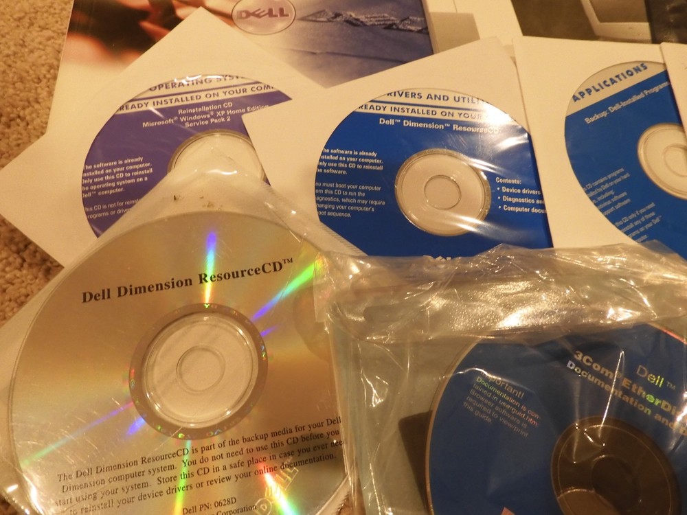 DELL DIMENSION COMPLETE COMPUTER BOX SET SETUP GUIDE RESOURCE SOFTWARE CD'S