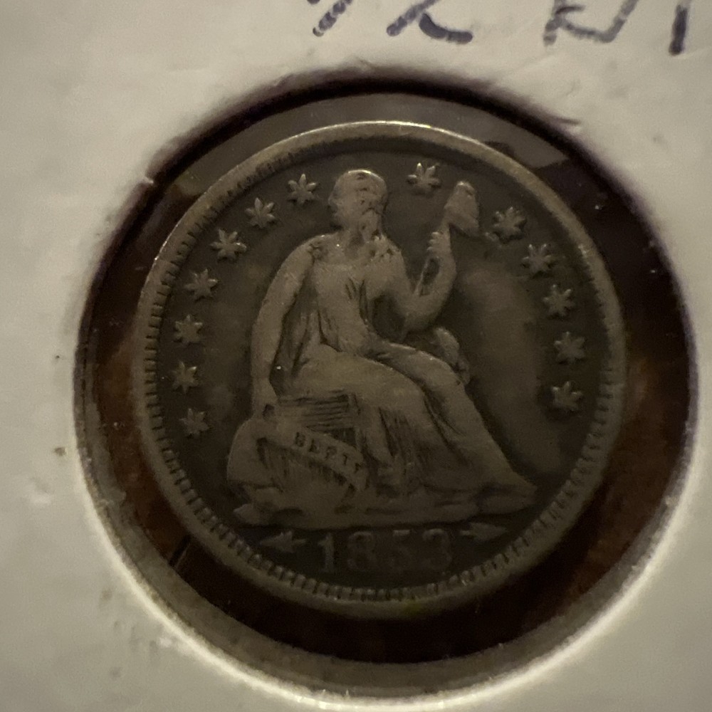 1853 seated liberty half dime with arrows