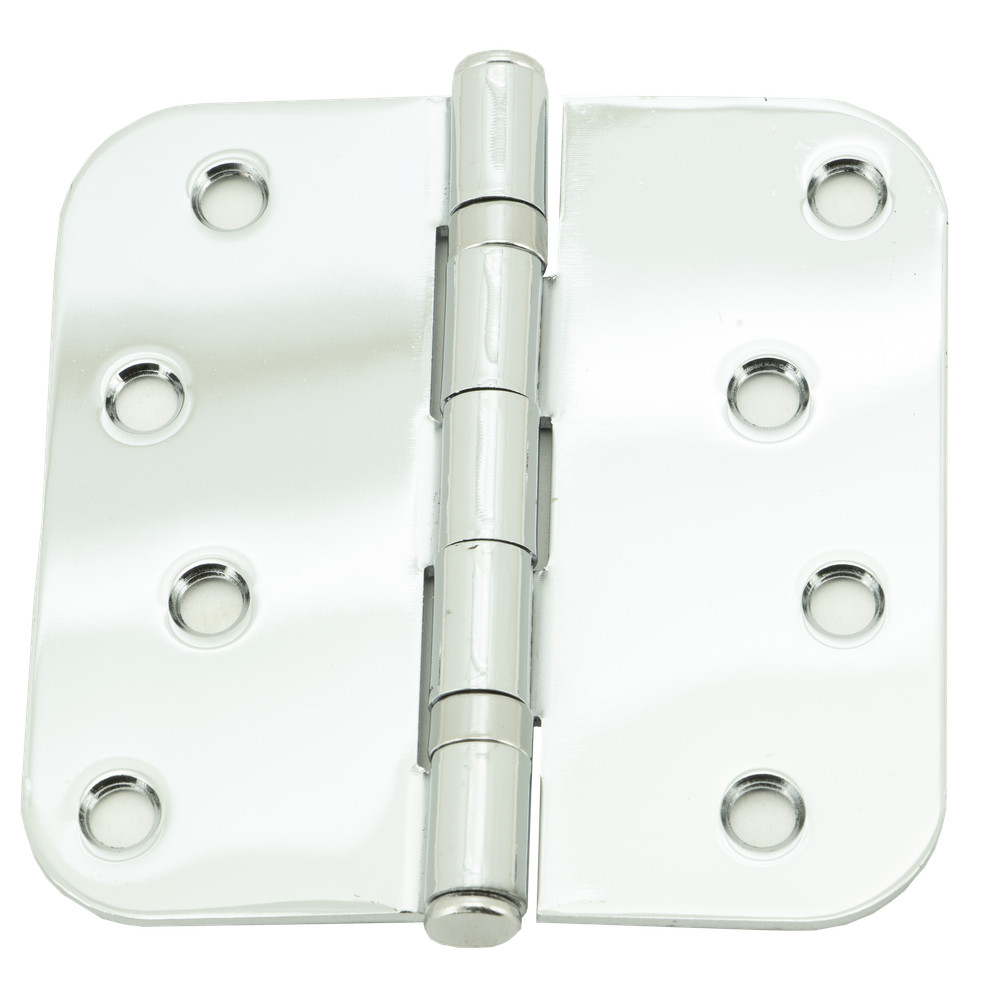 2pc 4" Hinge 5/8" Radius Chrome with Color Matched Screws
