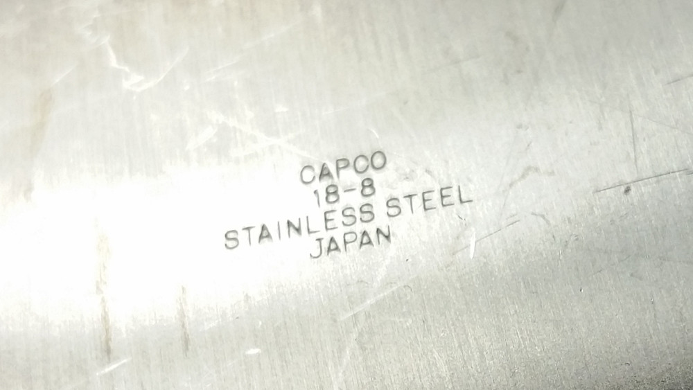 CAPCO 18/8 Stainless Japan ; Stainless Steel Rectangle Pan Embossed Rim