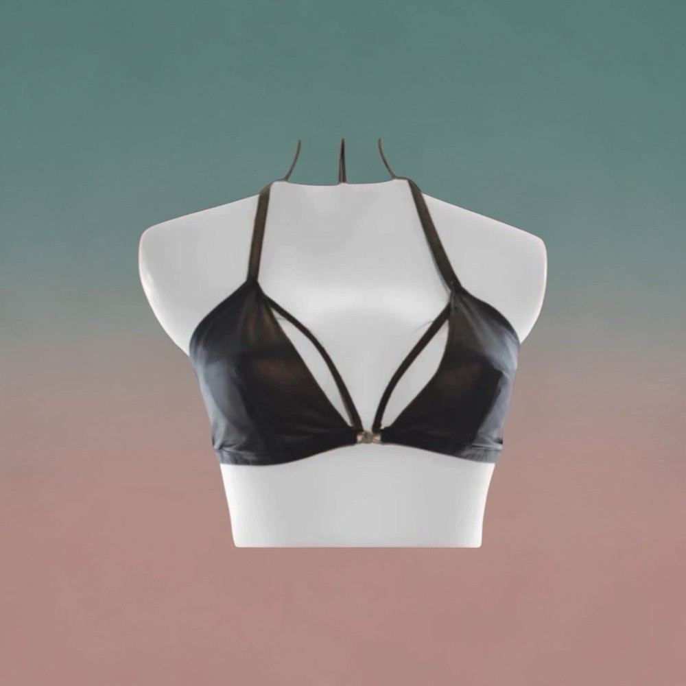 Customized BLACK Napa Leather Bra Made to Order