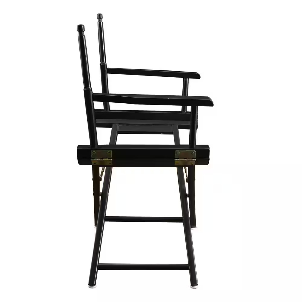 18 In. Director'S Chair Black Solid Wood Frame