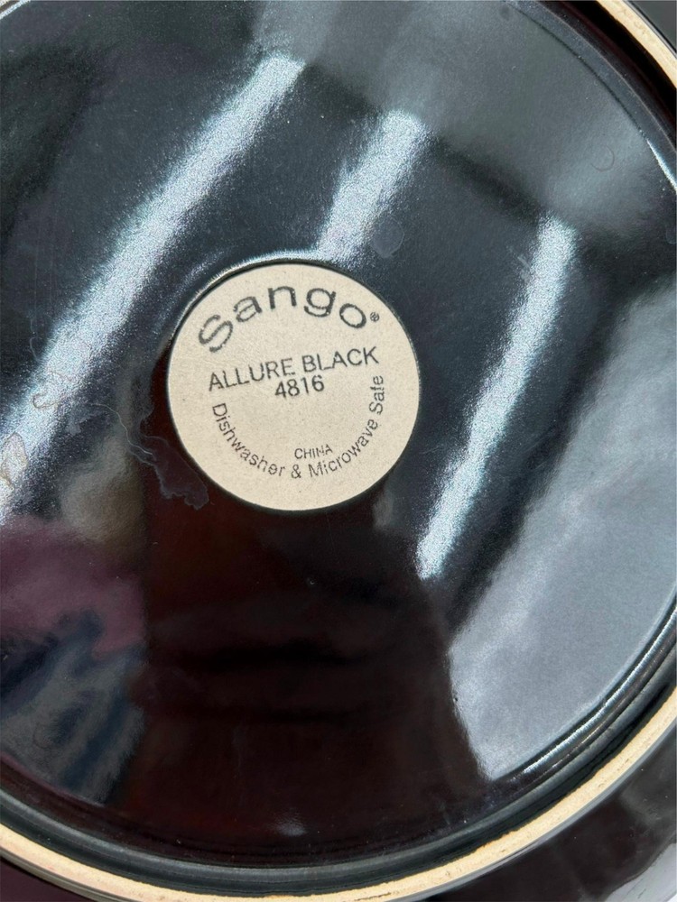 3) SANGO ALLURE BLACK DINNER PLATES