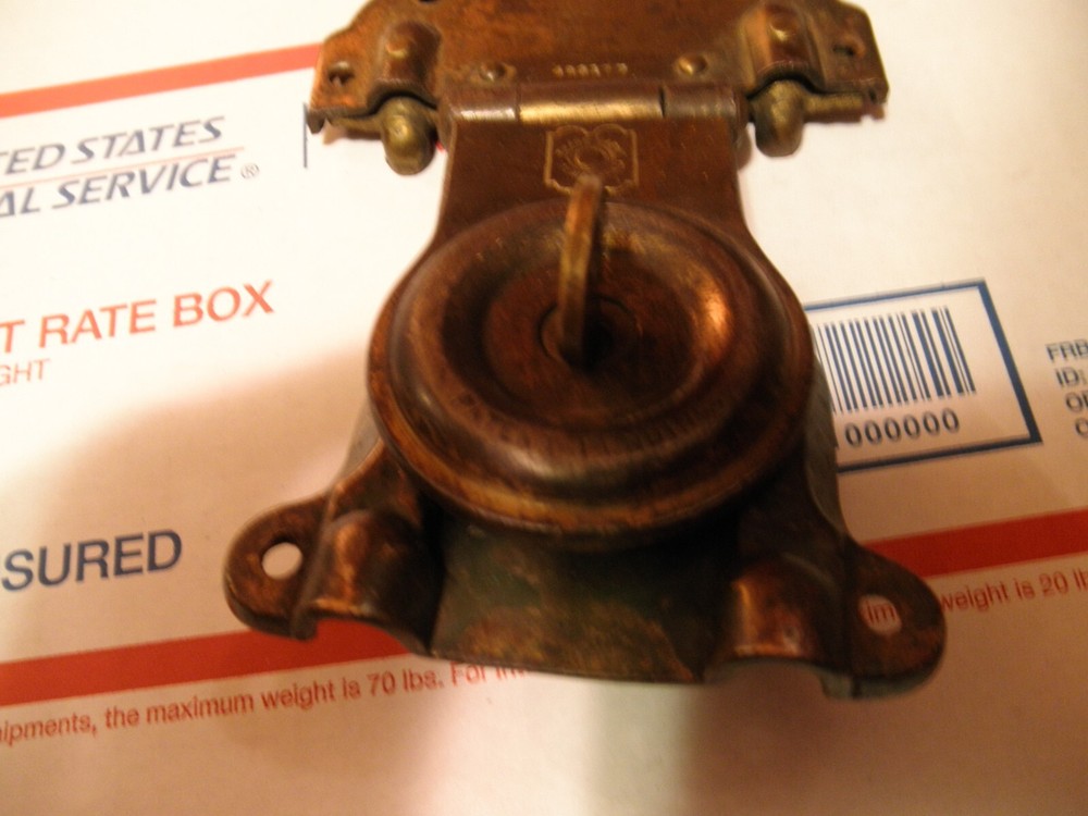 Antique CORBIN Steamer Trunk Lock Brass Eagle Lock Hardware with key