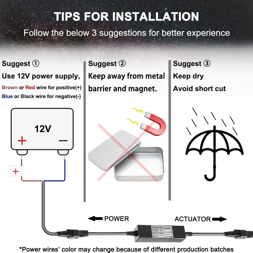 Linear Actuator Controller DC Motor 12V Momentary Switch Forward/Reverse Wire...