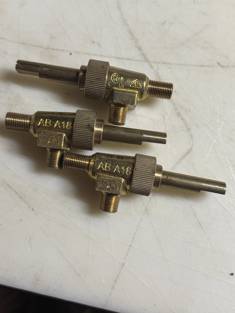 (3) Commercial Gas Range Top Burner Valves