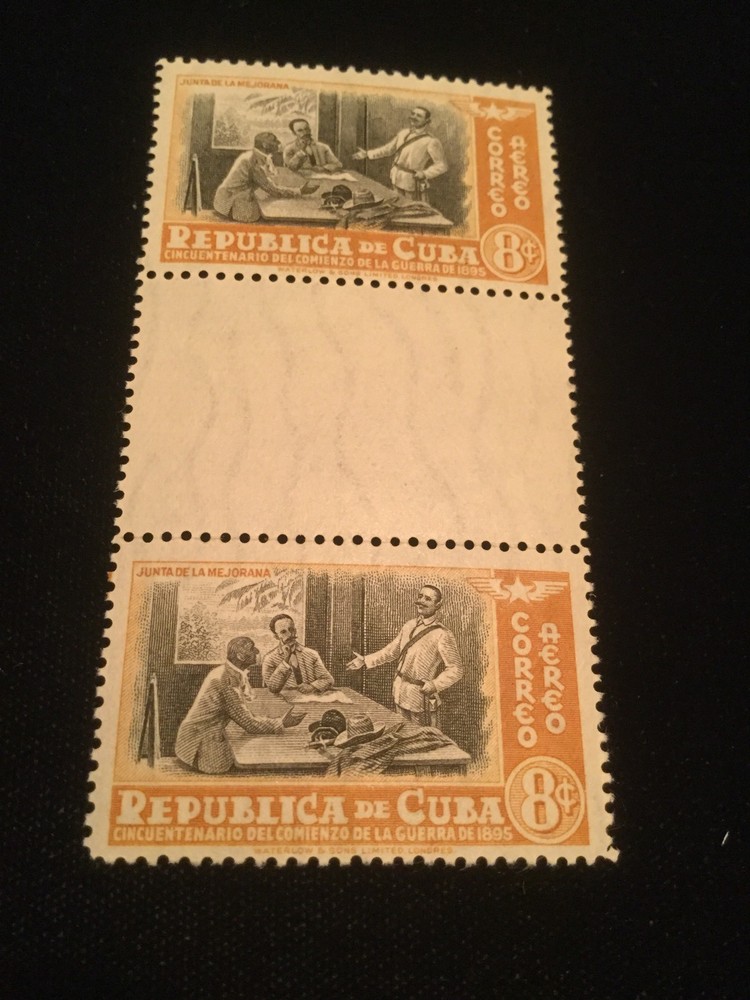 Caribbean Airmail Scott #38 Gutter Pair Mint Never Hinged Stamps!