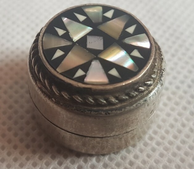 Antique Solid Silver Pill Box
