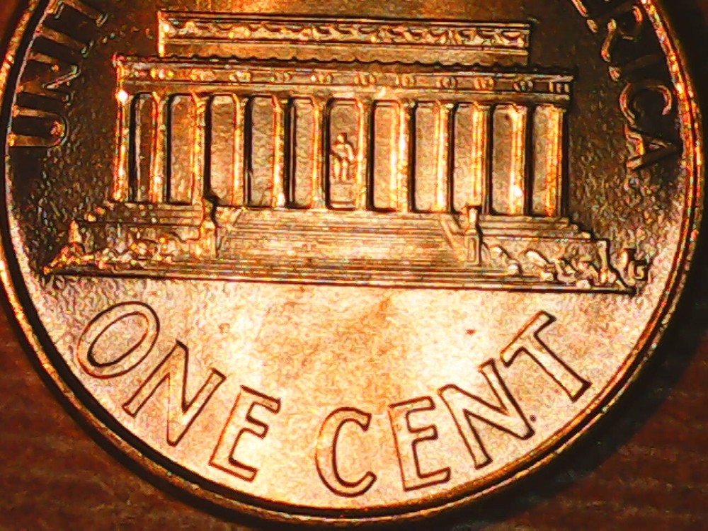 1994 Penny Die Chip Obverse on Date