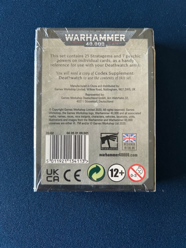 Warhammer 40K Datacards Deathwatch NEW