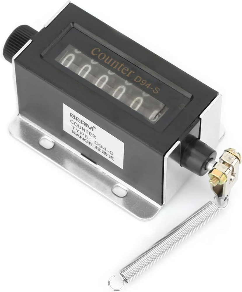 D94-S Mechanical Counter, 6 Digit Resettable Rotary Counter Mechanical Pulling S
