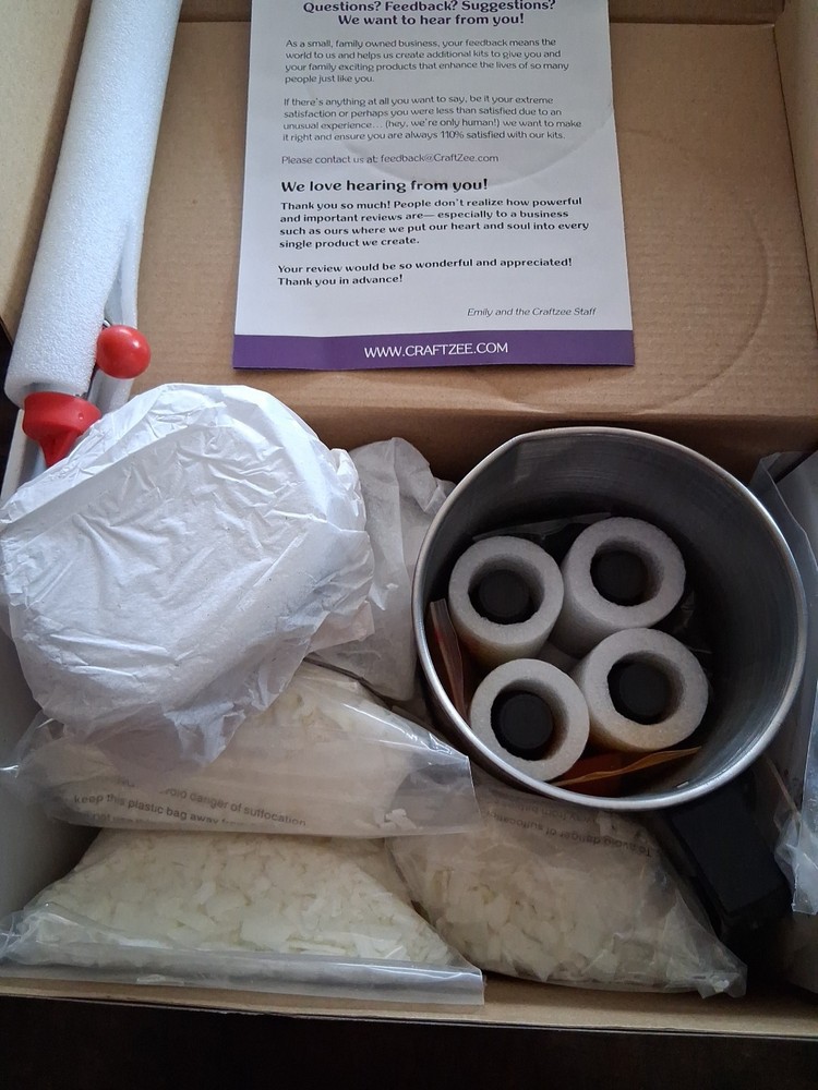 CraftZee DIY Candle Making Kit Open Box Complete Set Soy Wax