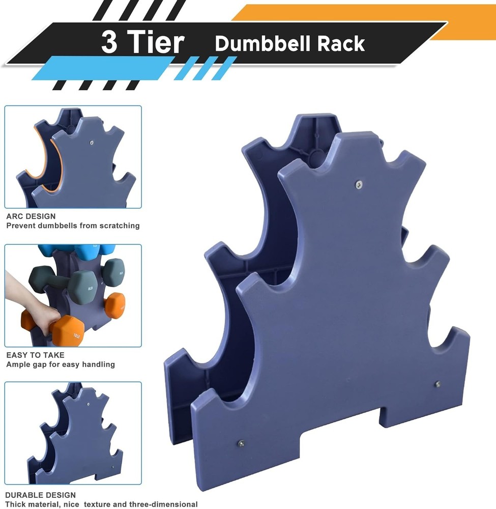 Triangular Dumbbell Stand for Enhanced Stability – Ideal for Home Workouts