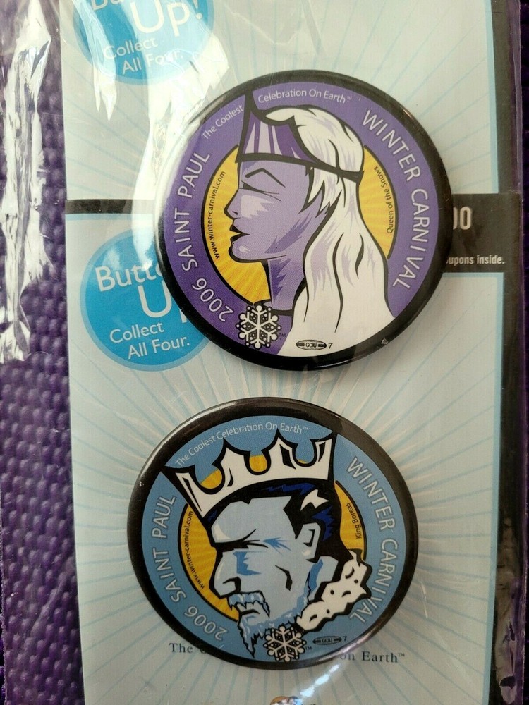 2006 ST. PAUL WINTER CARNIVAL Pinback Button Collection ~ 4-PACK