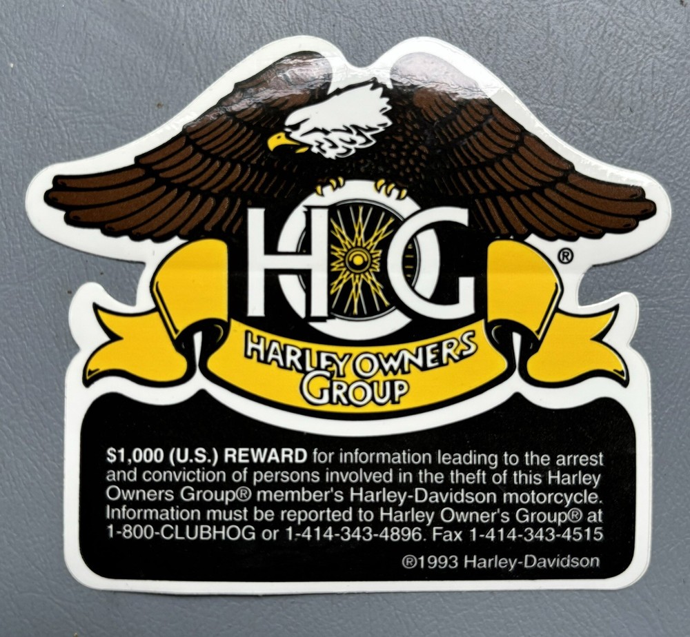 Harleys Owners Group Patch & Pin & Sticker Set HARLEY DAVIDSON OWNERS GROUP HOG