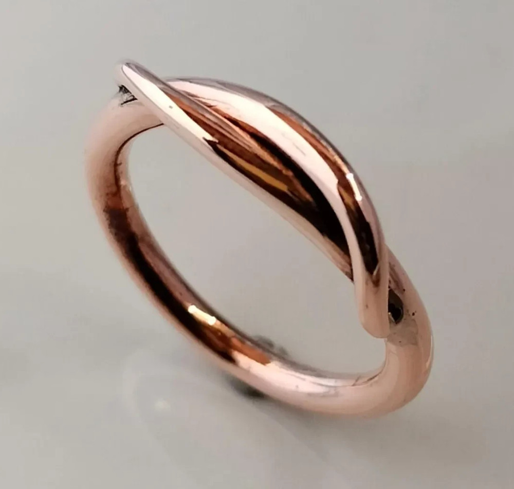 Solid Pure Copper Minimalist Healing Ring, Handmade, Unisex, Plain Band