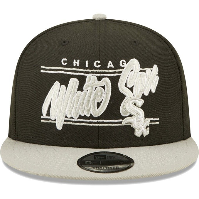New Era 9Fifty Team Script Adjustable Snapback Chicago White Sox Grey UV NWT