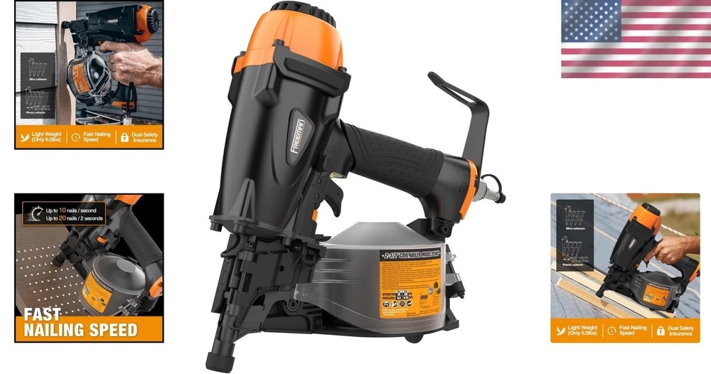 Freeman Pneumatic 2-1/2" Coil Siding Nailer - Ultimate Durability & Control